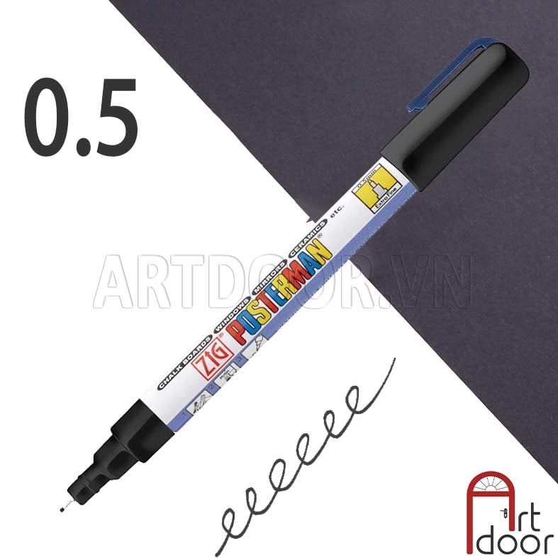 Bút sơn Acrylic KURETAKE Posterman lâu phai (hàng Nhật) vẽ vải, nhựa, kính, gỗ, đá, sứ, làm thiệp