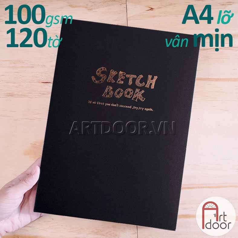 Sổ vẽ chì POTENTATE Sketchbook may gáy mỏng 100gsm (vân mịn)