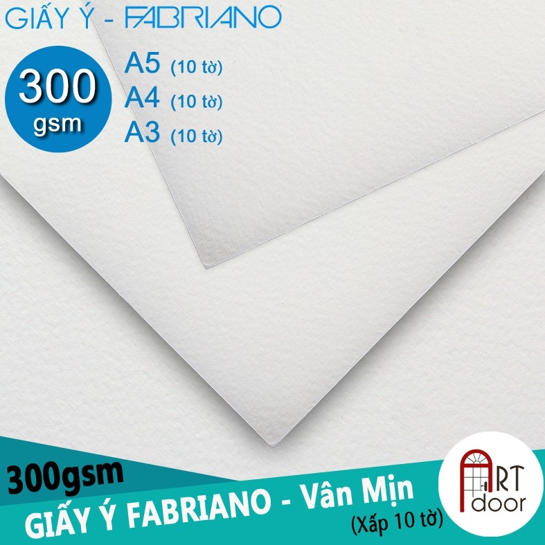 Giấy vẽ màu nước FABRIANO Ý dày 300gsm (vân mịn)