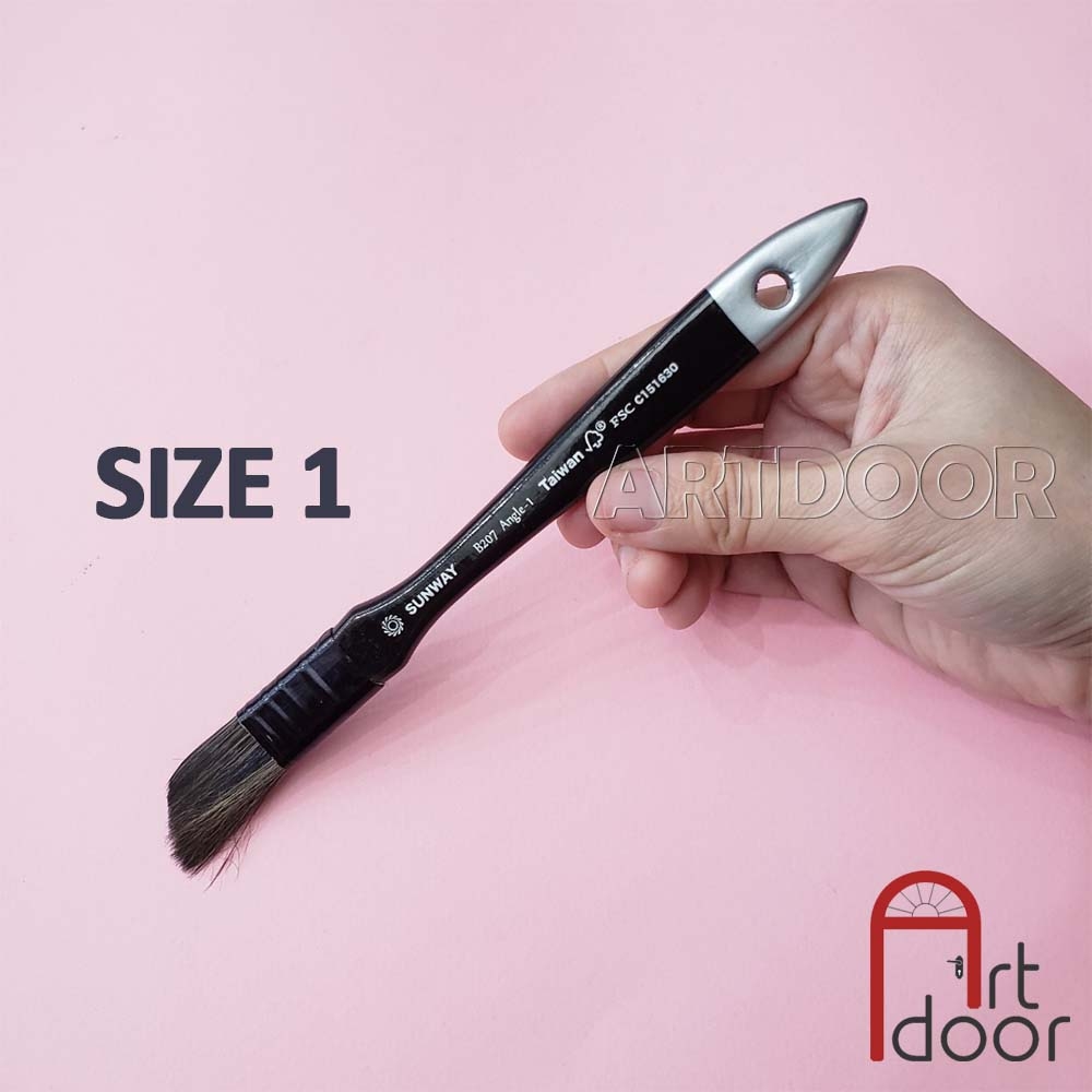 Cọ vẽ Bản Lớn đầu Vát SUNWAY lông Sóc (207A) lông Sóc, thân đen