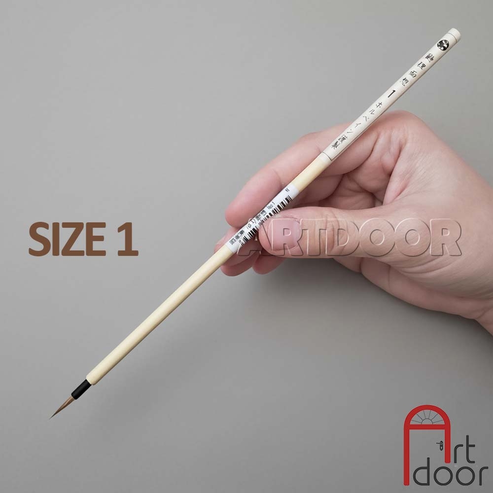 Cọ vẽ đầu Tỉa thư pháp HOLBEIN Yuri Mensou lông Tanuki Nhật Bản