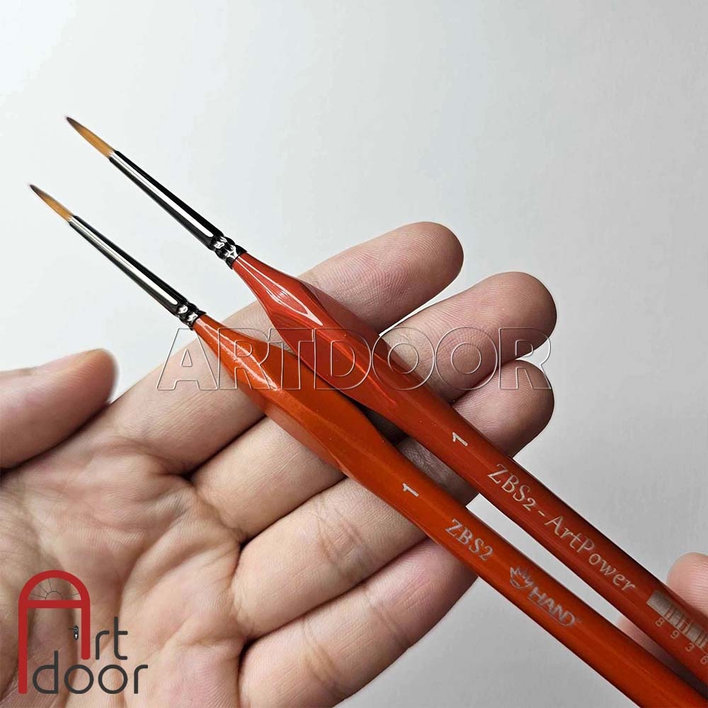 Cọ vẽ đầu tròn HAND (ZBS2) học vẽ màu nước, pentel poster, gouache, luyện thi trang trí màu