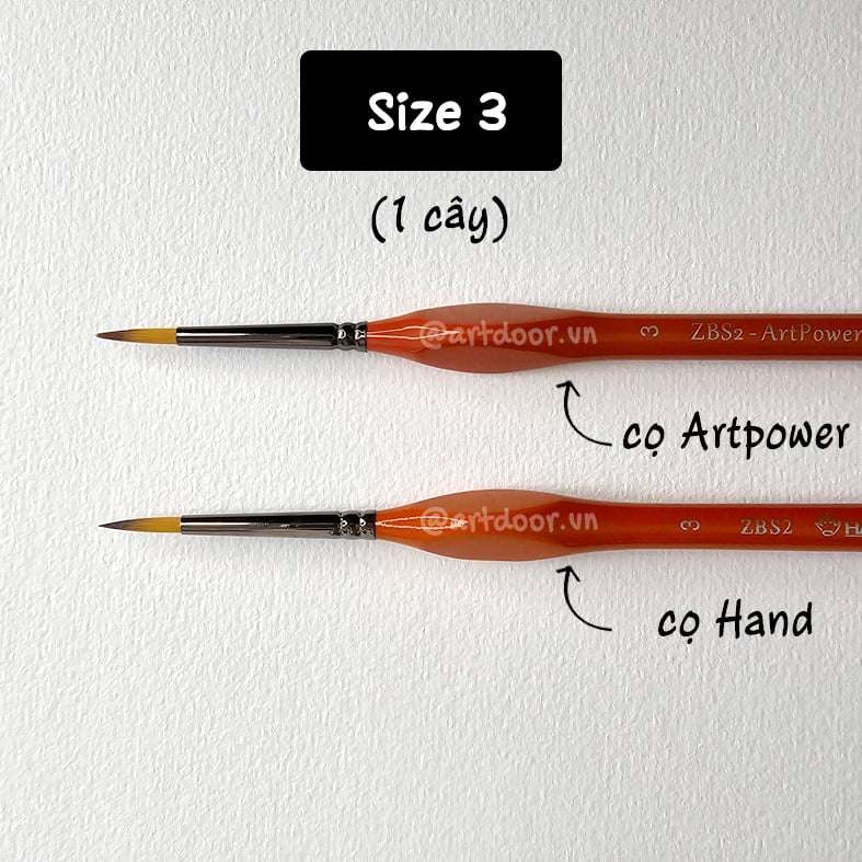 Cọ vẽ đầu tròn HAND (ZBS2), ARTPOWER (ZBS2) học vẽ trang trí màu nước, pentel poster, gouache