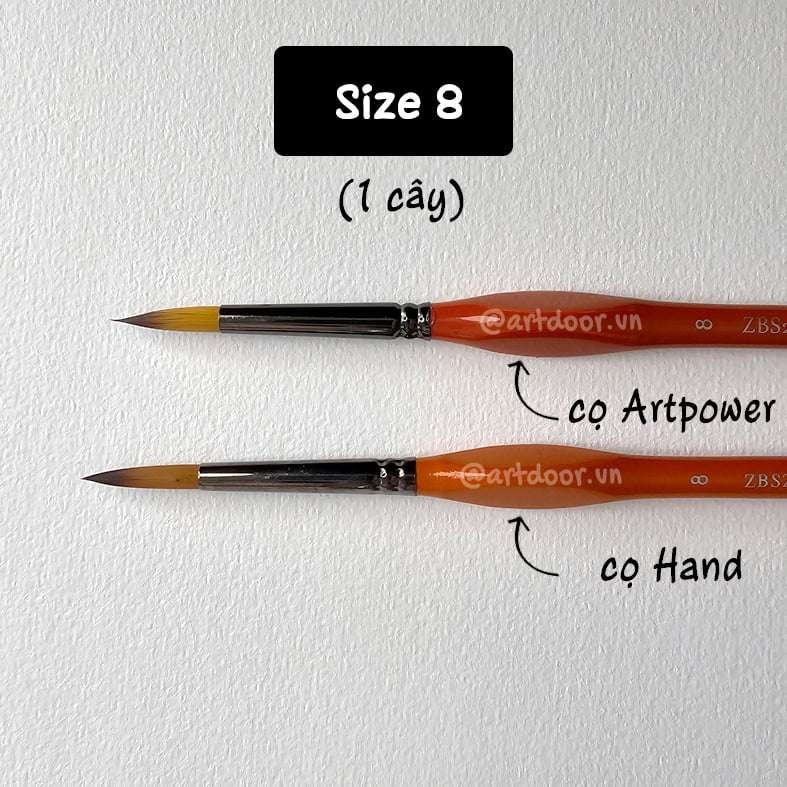 Cọ vẽ đầu tròn HAND (ZBS2), ARTPOWER (ZBS2) học vẽ trang trí màu nước, pentel poster, gouache