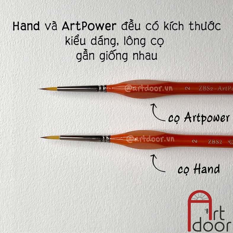 Cọ vẽ đầu tròn HAND (ZBS2), ARTPOWER (ZBS2) học vẽ trang trí màu nước, pentel poster, gouache