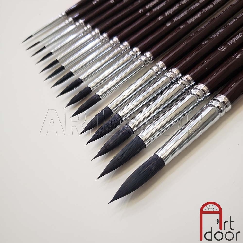 Cọ vẽ đầu Tròn màu nước ARTPOWER lông Sói (A688)