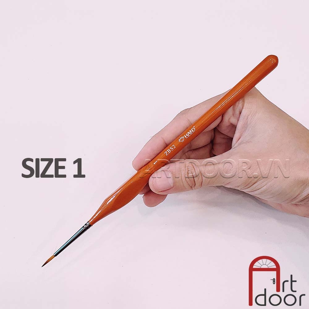 Cọ vẽ đầu tròn HAND (ZBS2) học vẽ màu nước, pentel poster, gouache, luyện thi trang trí màu