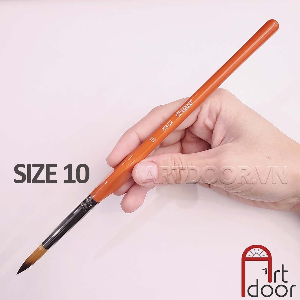 Cọ vẽ đầu tròn HAND (ZBS2) học vẽ màu nước, pentel poster, gouache, luyện thi trang trí màu