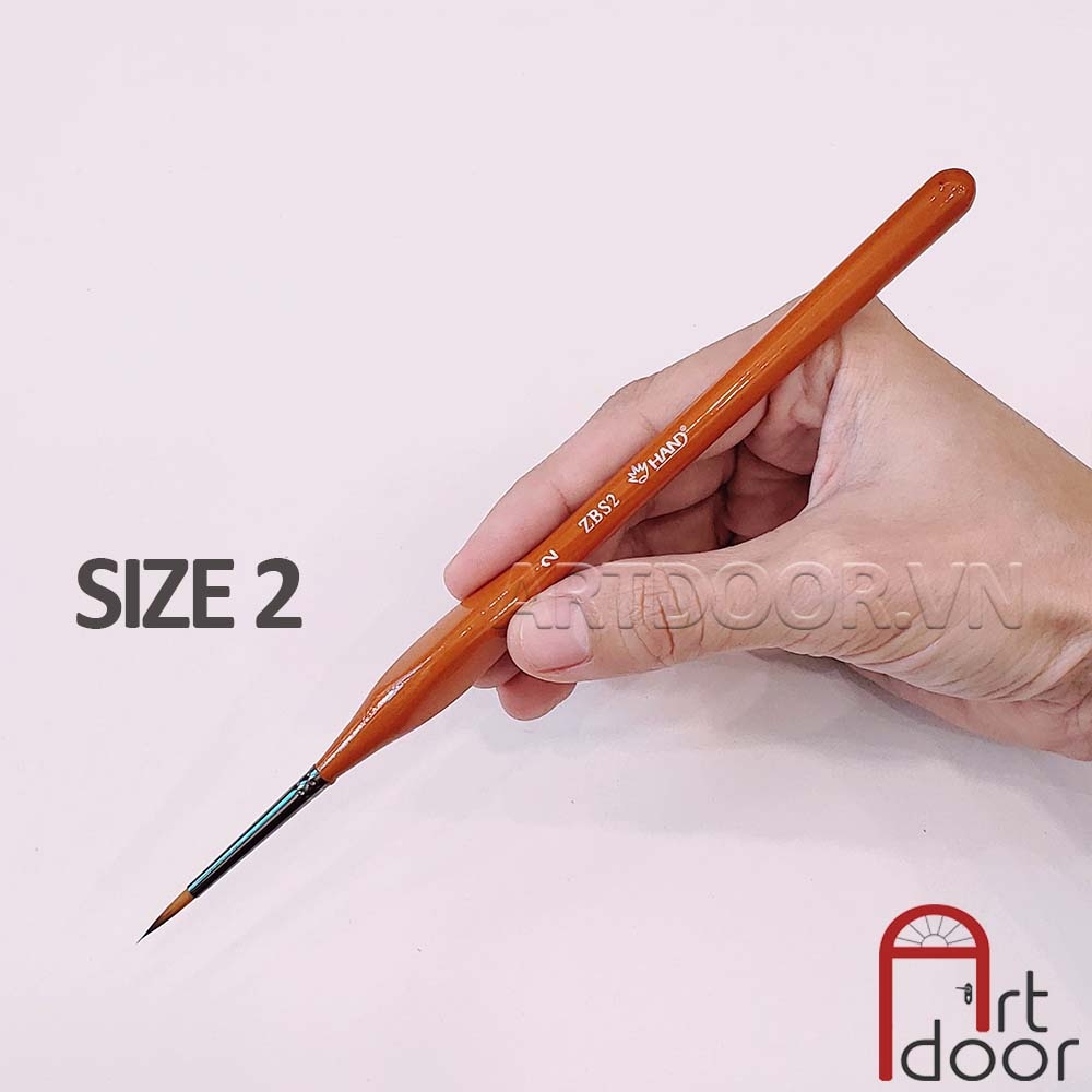 Cọ vẽ đầu tròn HAND (ZBS2) học vẽ màu nước, pentel poster, gouache, luyện thi trang trí màu