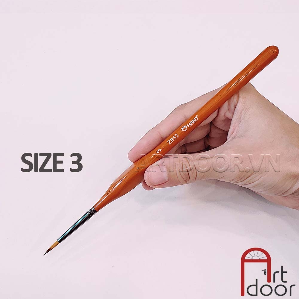 Cọ vẽ đầu tròn HAND (ZBS2) học vẽ màu nước, pentel poster, gouache, luyện thi trang trí màu