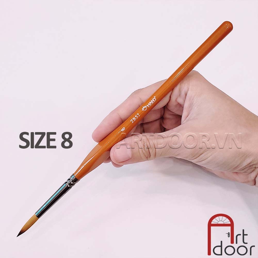 Cọ vẽ đầu tròn HAND (ZBS2) học vẽ màu nước, pentel poster, gouache, luyện thi trang trí màu