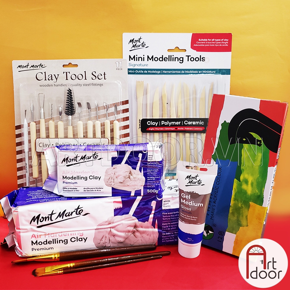 Dụng cụ nặn đất sét tự khô MONT MARTE làm thủ công