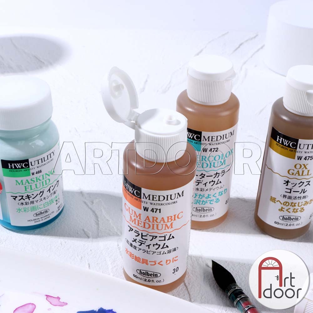 Dung môi màu Nước HOLBEIN tạo Nhũ, Trong, Mượt màu hơn (60ml)