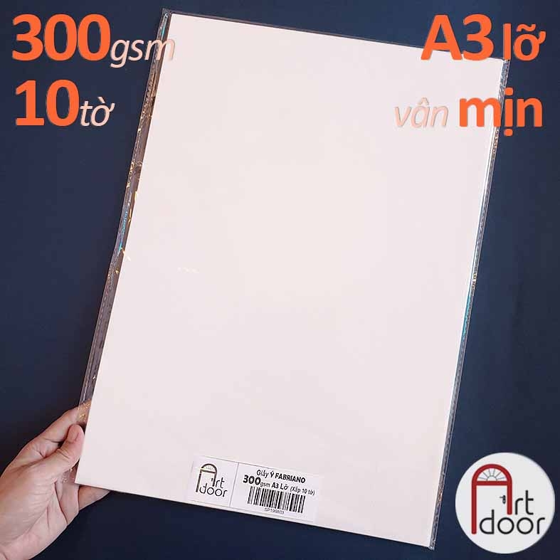 Giấy vẽ màu nước FABRIANO Ý dày 300gsm (vân mịn)