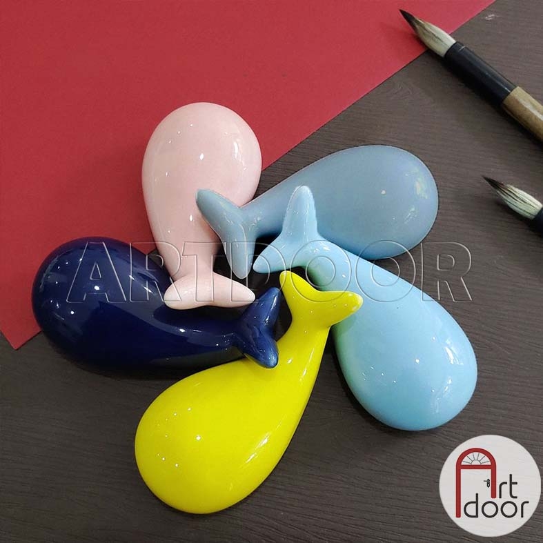 Giá gác cọ vẽ tranh bằng Sứ hình thú