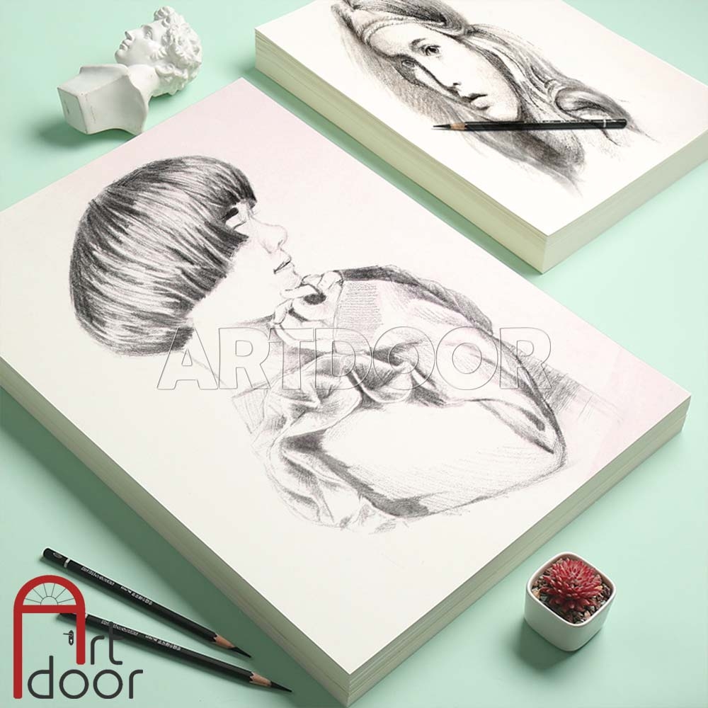 Giấy binh bài BÃI BẰNG A3 vẽ hình họa (Rất Mỏng 60gsm) vẽ nháp sau đó scan lại - A3 (20 tờ) - [HỎA TỐC HCM]