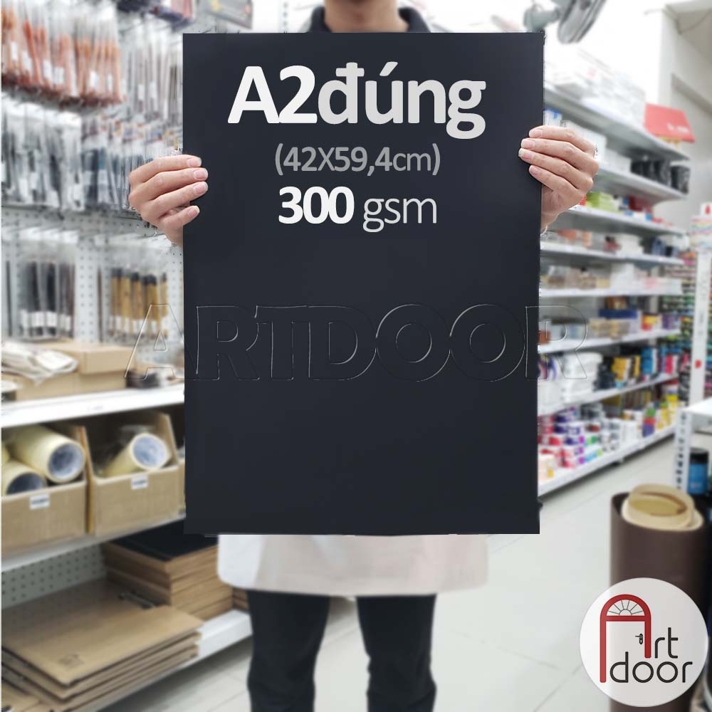 Giấy vẽ màu CANSON khổ lớn A4/ A3/ A2 giấy Đen dày 200gsm (trơn) - [HỎA TỐC HCM]