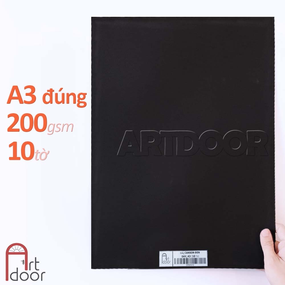 Giấy vẽ màu CANSON giấy Đen dày 200gsm (trơn)