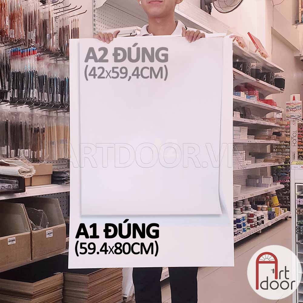 Giấy vẽ màu nước CANSON khổ lớn A1/A2/A3/A4 dày 220gsm (vân ngang) - [HỎA TỐC HCM]