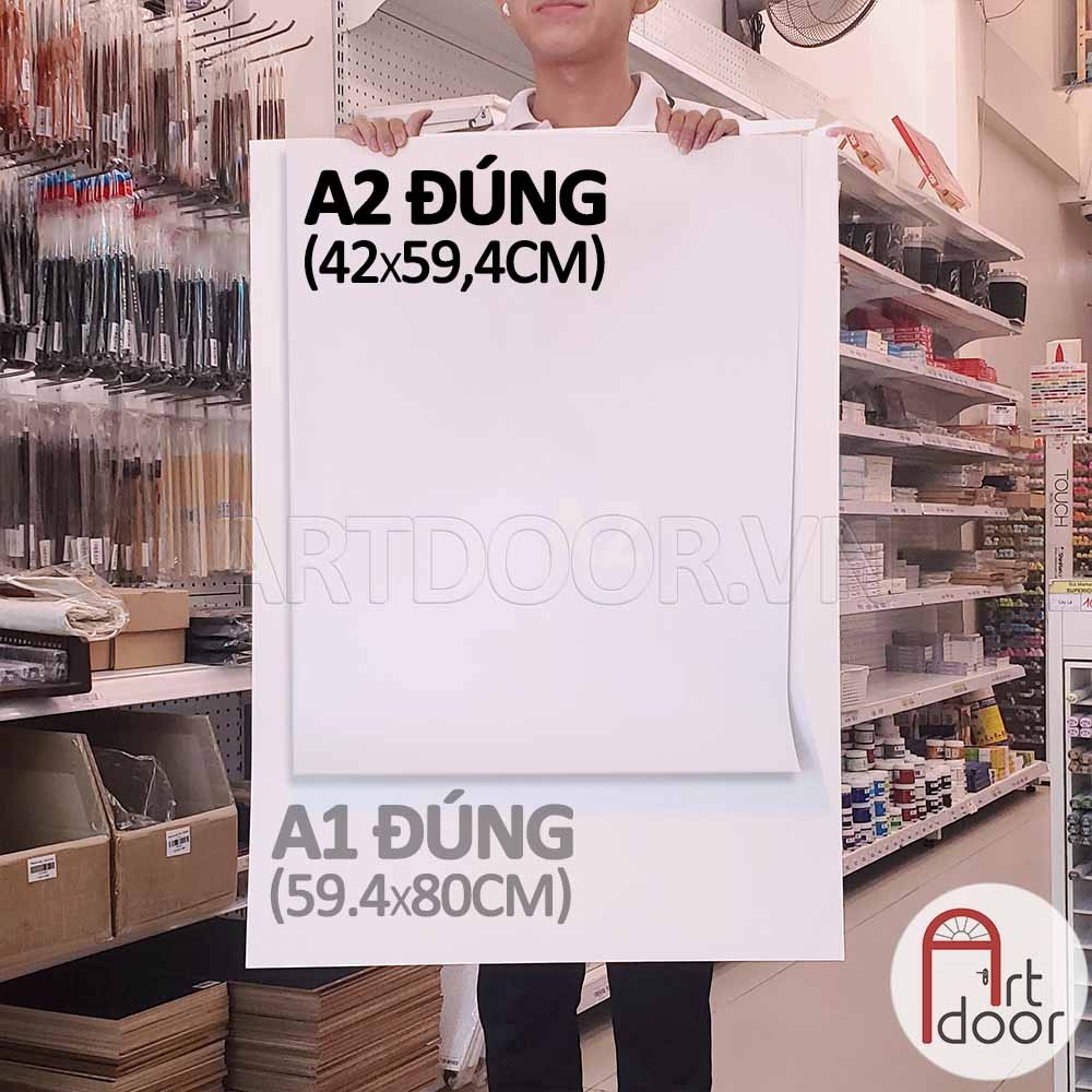 Giấy vẽ màu nước CANSON khổ lớn A1/A2/A3/A4 dày 220gsm (vân ngang) - [HỎA TỐC HCM]