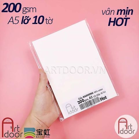 Giấy vẽ màu nước BAOHONG 100% Cotton dày 200~300gsm (vân mịn Hot)