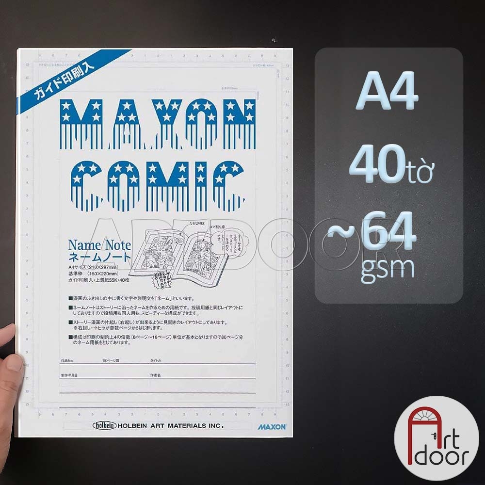 Giấy vẽ truyện tranh HOLBEIN Maxon Manga mỏng 110~135gsm (vân mịn)