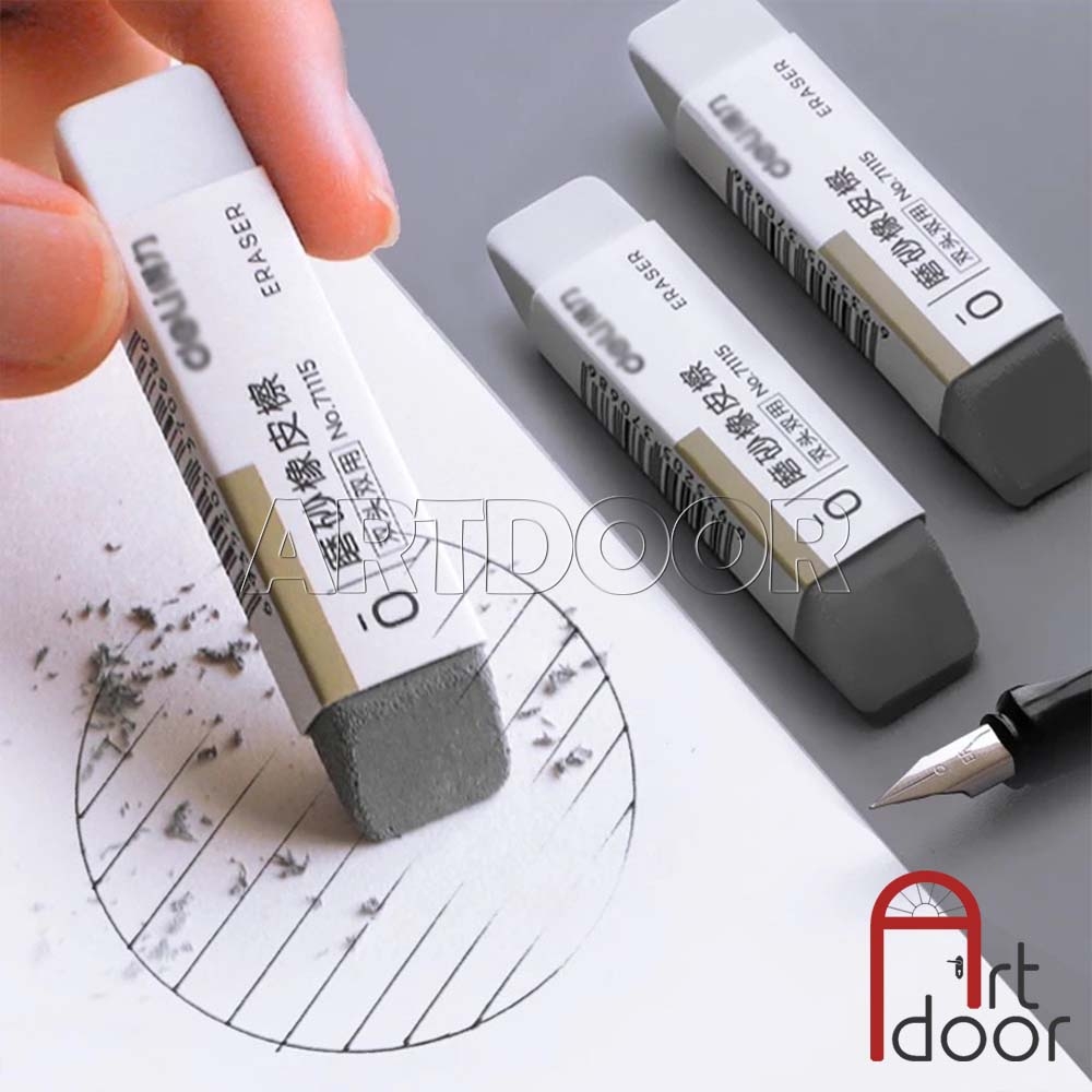 Gôm tẩy 2 đầu DELI tẩy siêu sạch cả chì và mực