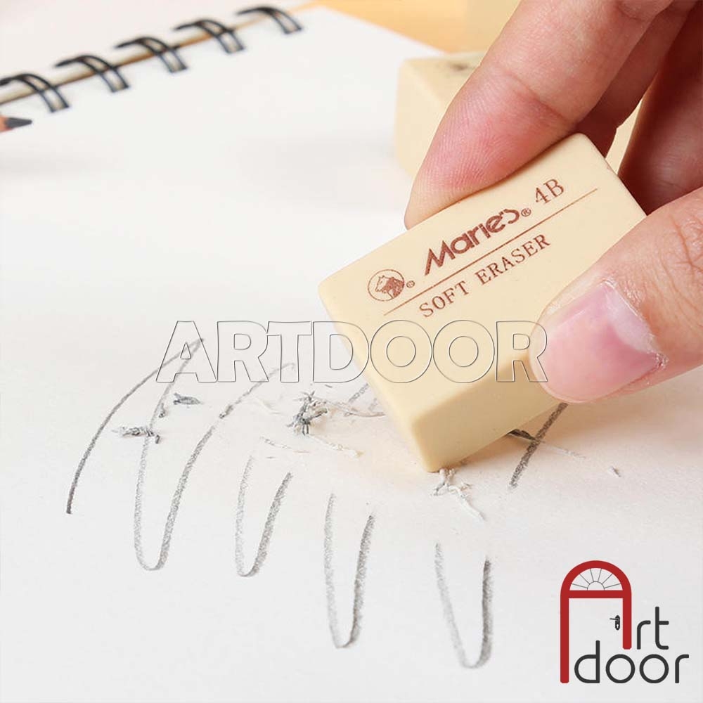Gôm tẩy chì (Vàng 4B) siêu sạch vẽ người, đầu tượng, tĩnh vật, luyện thi hình họa