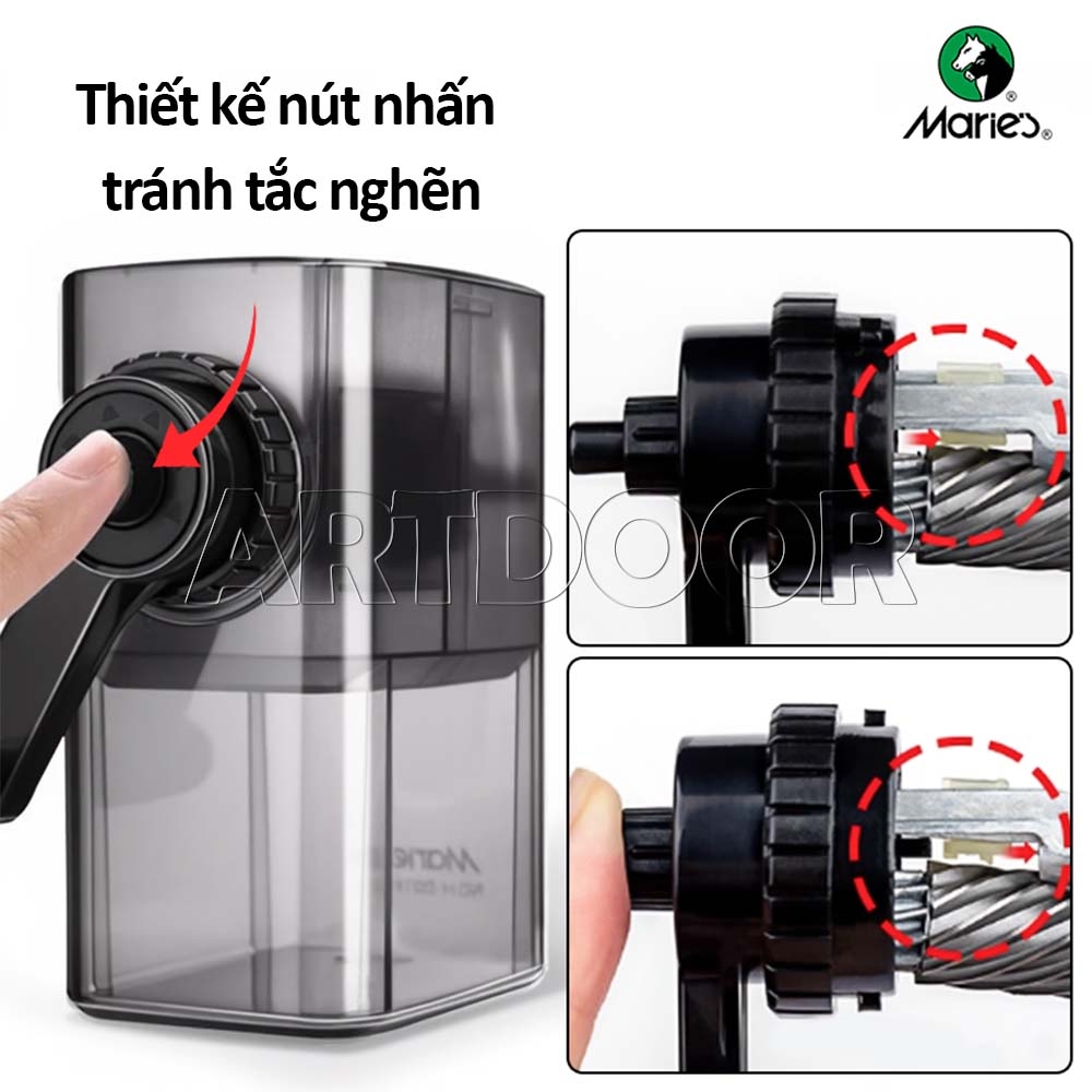 Gọt chuốt bút chì MARIES Sharpener có thể chuốt dài, quay bằng tay