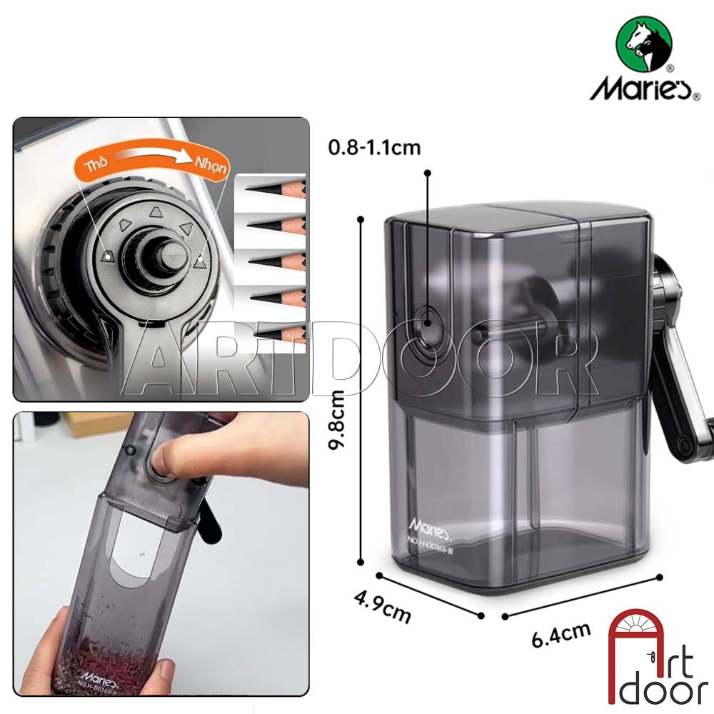 Gọt chuốt bút chì MARIES Sharpener có thể chuốt dài, quay bằng tay