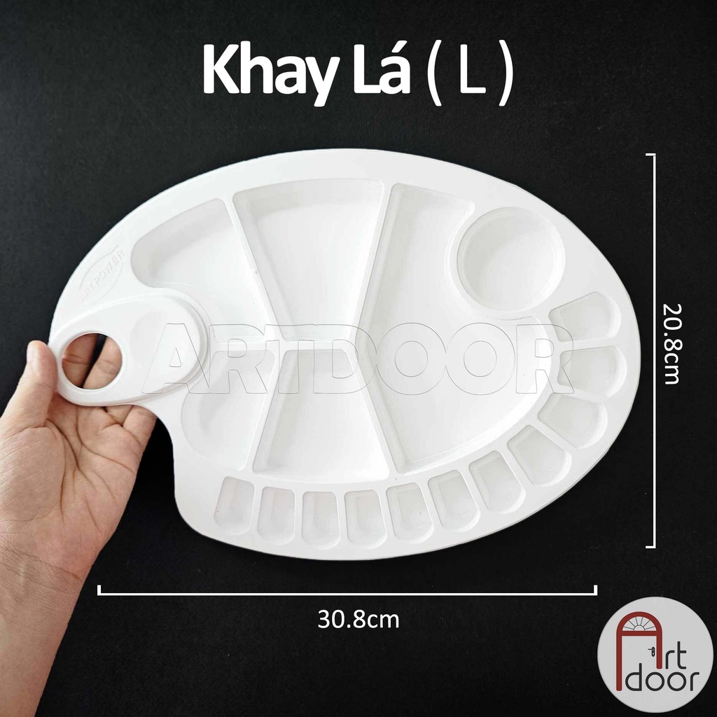 Khay pha màu (Nhiều Ngăn) học vẽ màu nước, poster, gouache, luyện thi trang trí màu
