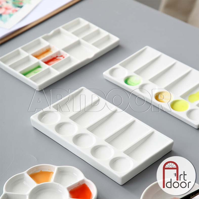 Khay Bảng pha màu Nước bằng Sứ (palette)