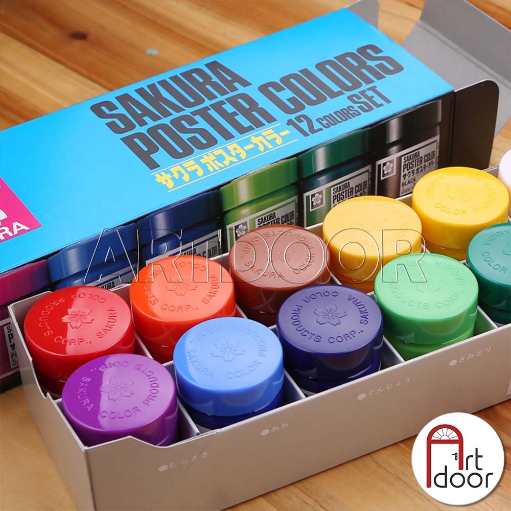 Bộ màu vẽ Poster SAKURA Postercolor Hũ 30ml (hộp giấy)