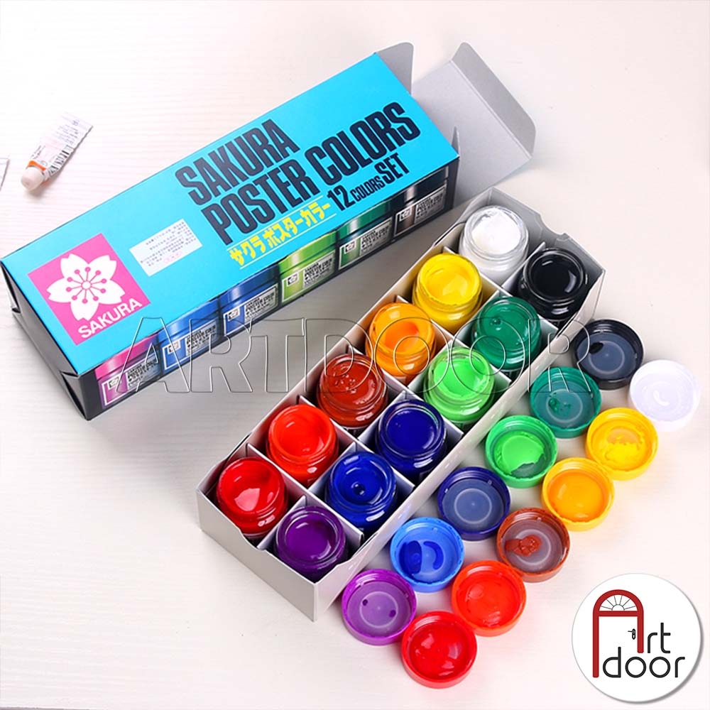 Bộ màu vẽ Poster SAKURA Postercolor Hũ 30ml (hộp giấy)