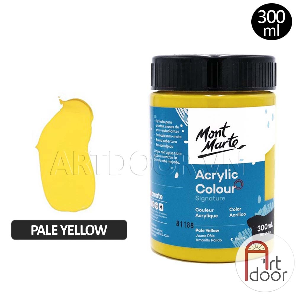 Màu vẽ Acrylic MONT MARTE Hũ (300ml) custom áo, vải, gỗ, kính, tô tượng, đất sét, số hóa