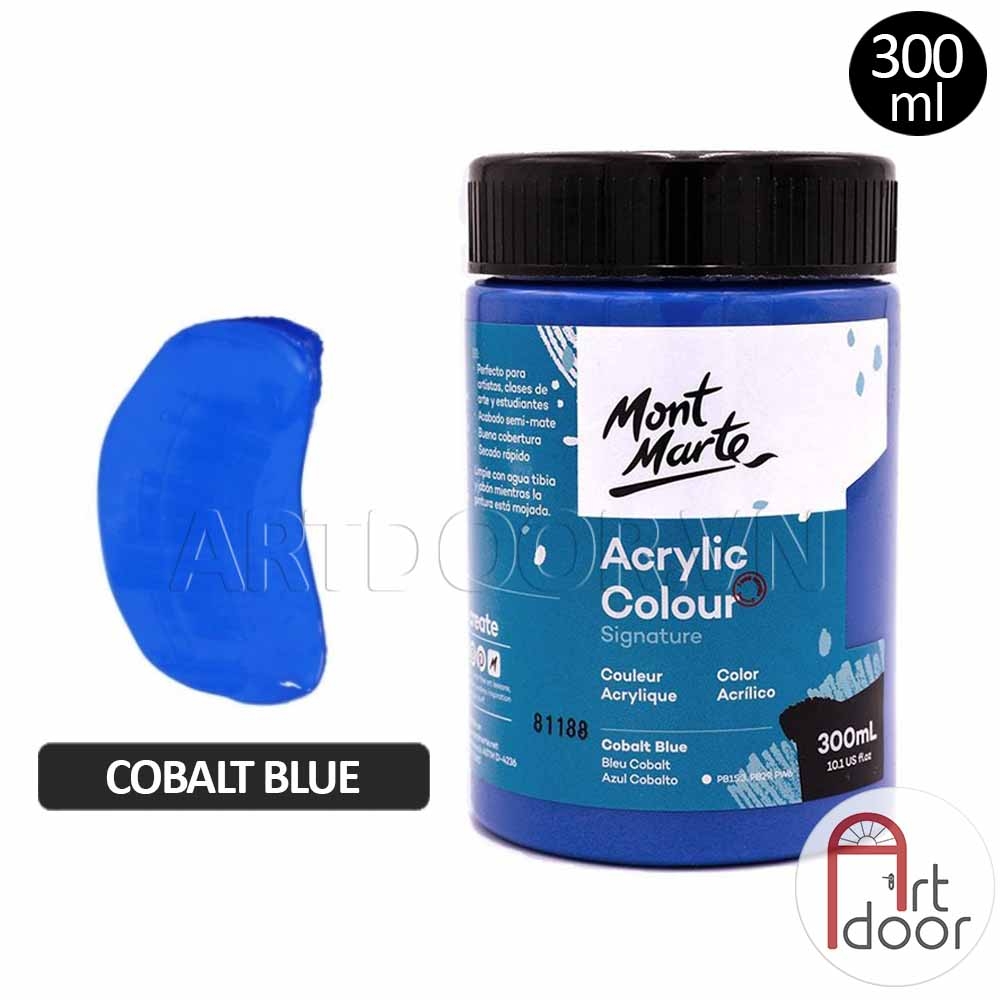 Màu vẽ Acrylic MONT MARTE Hũ (300ml) custom áo, vải, gỗ, kính, tô tượng, đất sét, số hóa