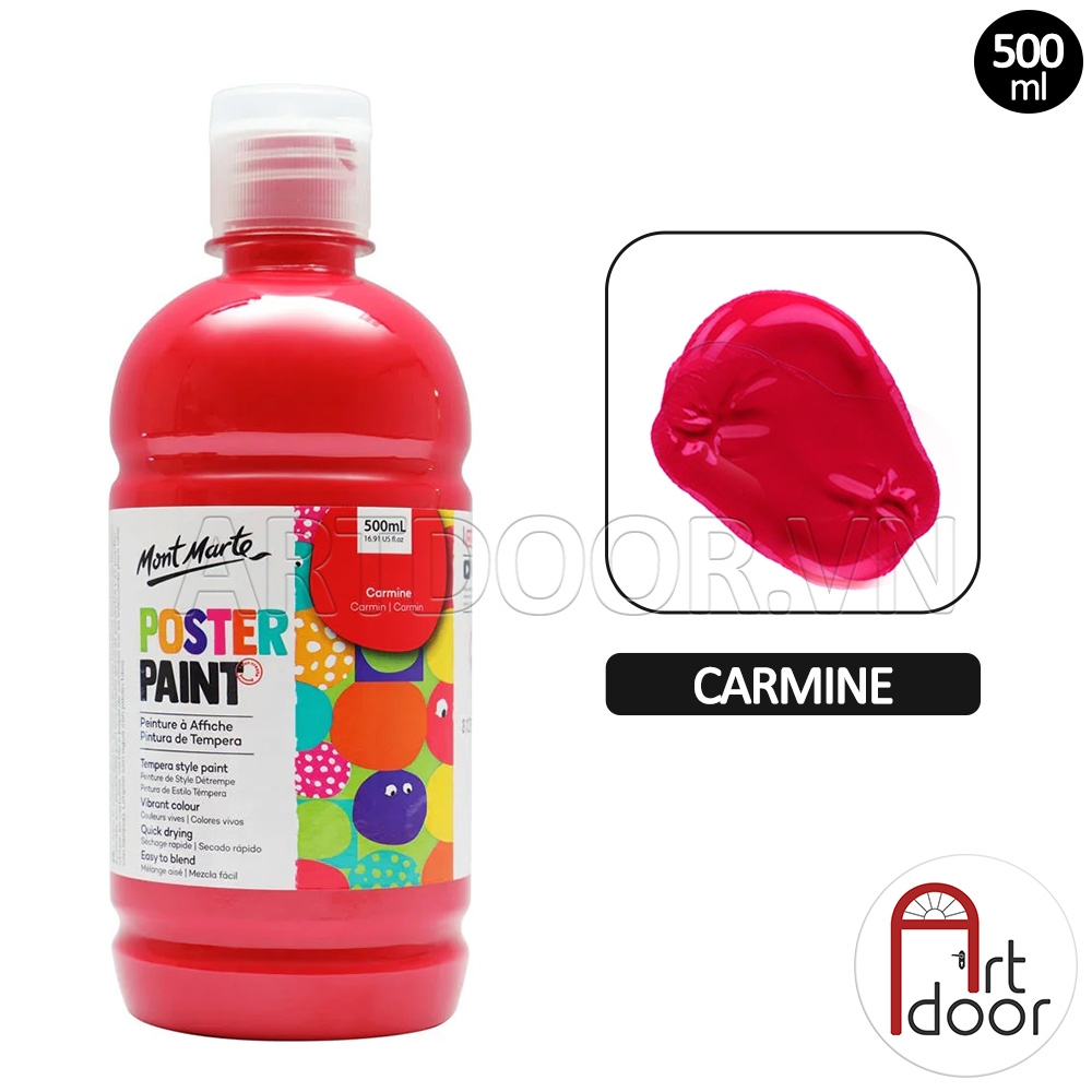 Màu vẽ Poster Paint MONT MARTE Hũ (500ml) luyện thi vẽ trang trí màu, học vẽ, tô tượng