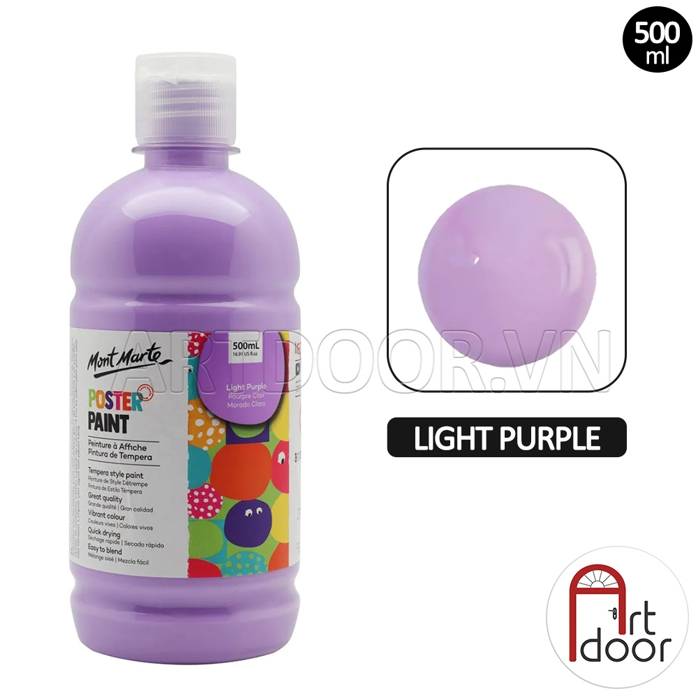 Màu vẽ Poster Paint MONT MARTE Hũ (500ml) luyện thi vẽ trang trí màu, học vẽ, tô tượng