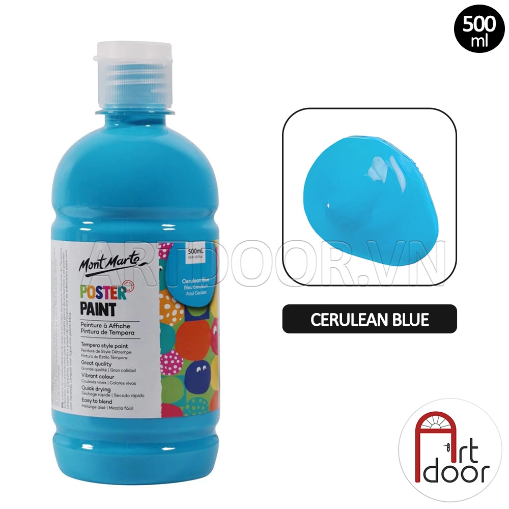 Màu vẽ Poster Paint MONT MARTE Hũ (500ml) luyện thi vẽ trang trí màu, học vẽ, tô tượng