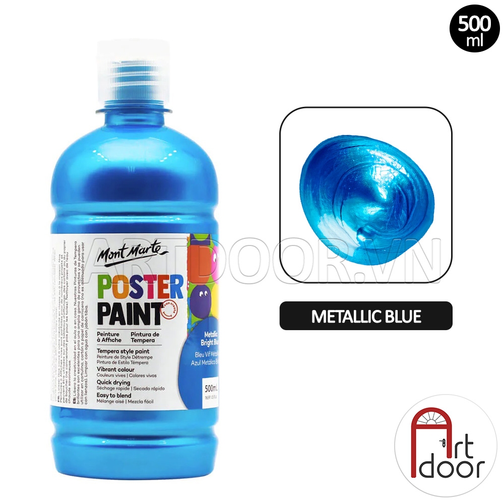 Màu vẽ Poster Paint MONT MARTE Hũ (500ml) luyện thi vẽ trang trí màu, học vẽ, tô tượng