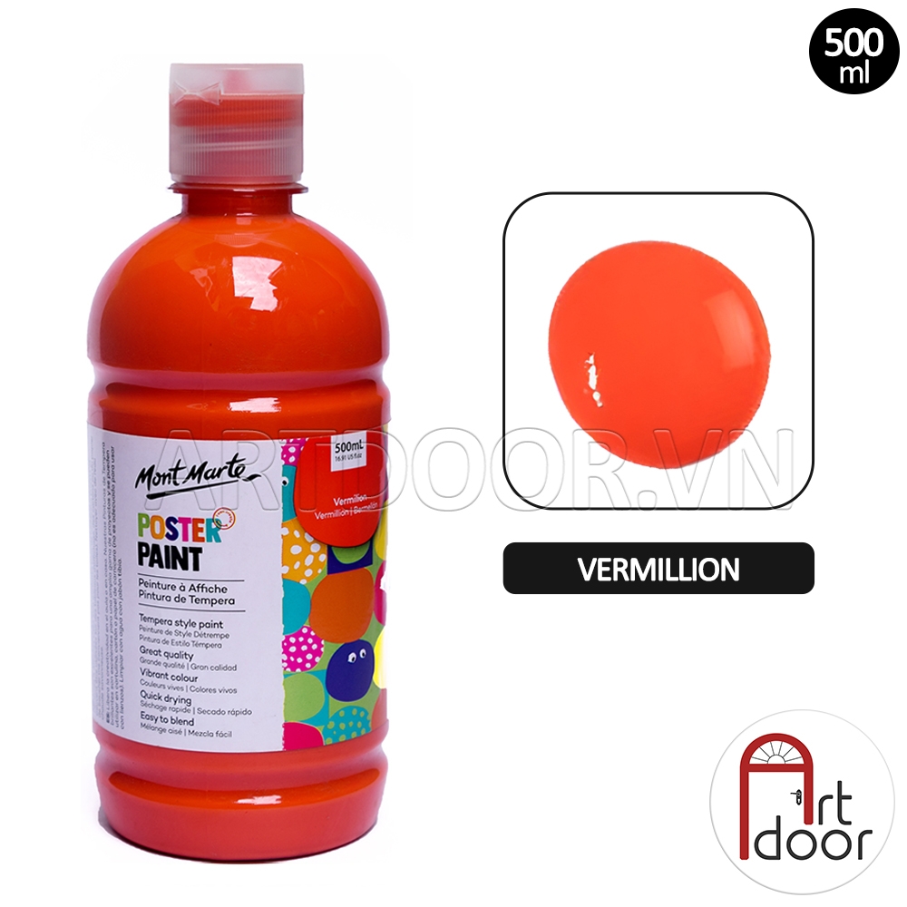 Màu vẽ Poster Paint MONT MARTE Hũ (500ml) luyện thi vẽ trang trí màu, học vẽ, tô tượng