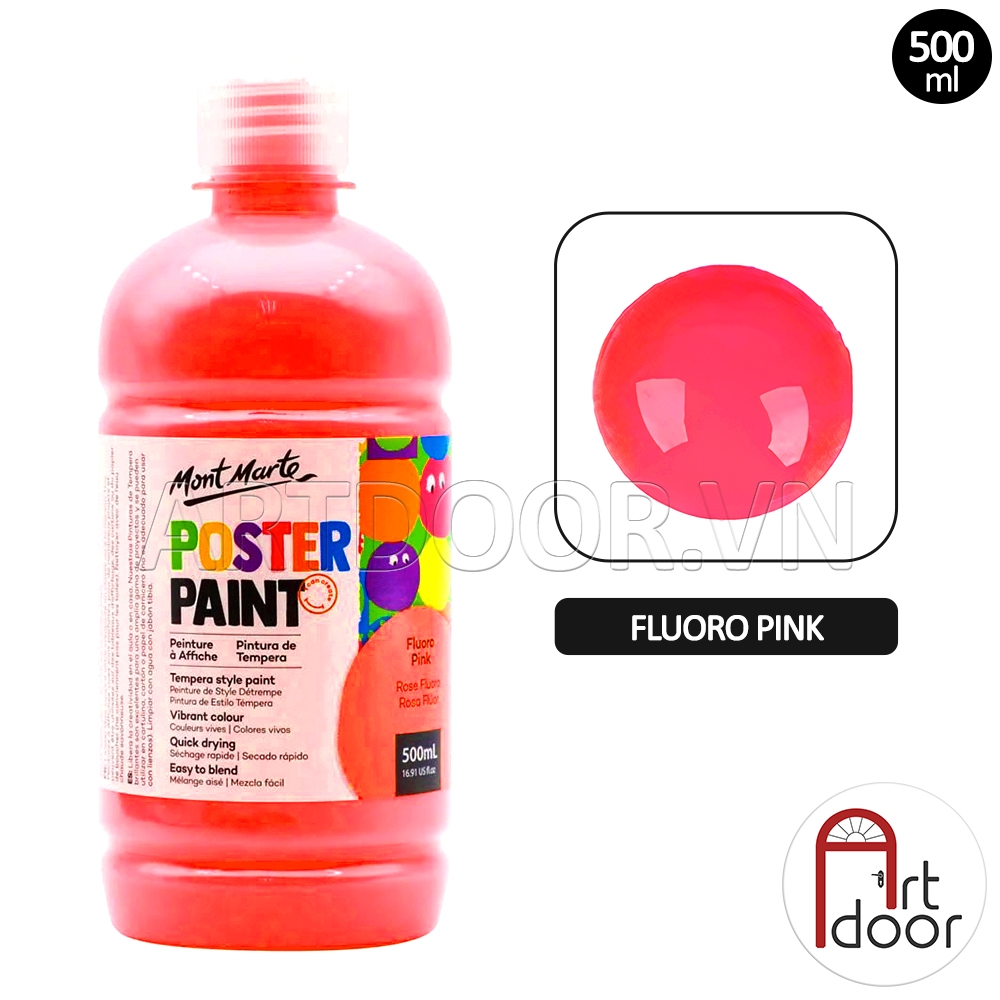 Màu vẽ Poster Paint MONT MARTE Hũ (500ml) luyện thi vẽ trang trí màu, học vẽ, tô tượng