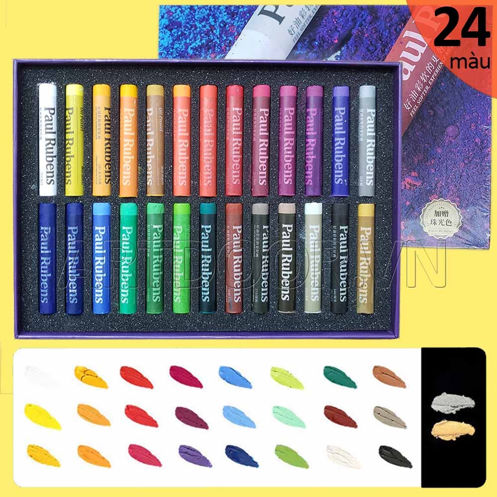 Bộ màu vẽ Sáp Dầu PAUL RUBENS Oil Pastel đắp nổi (hộp giấy) - [xả kho]