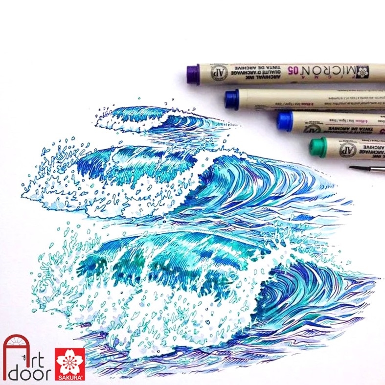 Bút line kháng nước Nhiều Màu SAKURA Micron (cây lẻ)