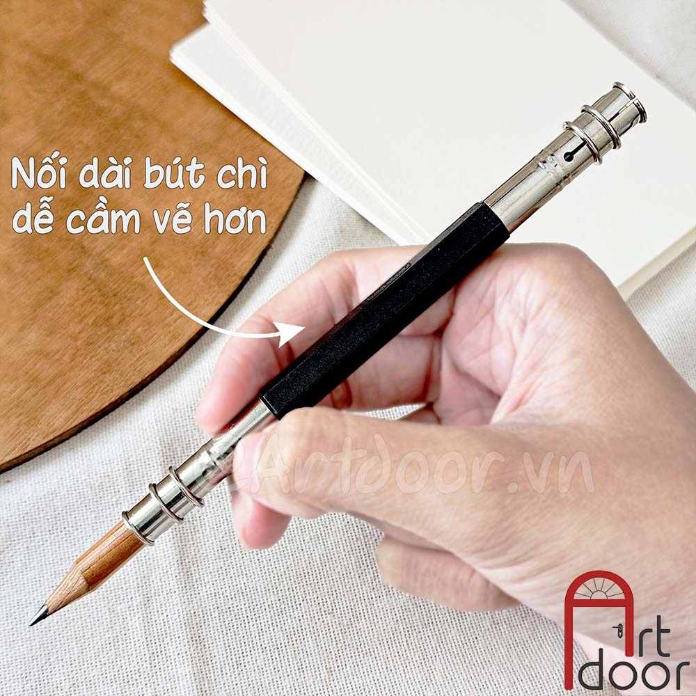 Nối bút chì KUELOX cán giúp nối dài bút chì koh, chì staedtler, dễ cầm dễ vẽ hơn