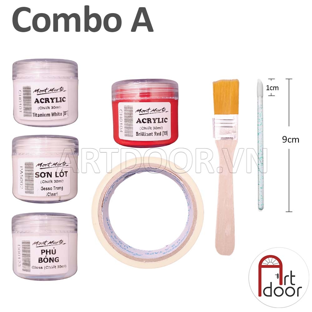 Combo vẽ áo nụ hôn màu Acrylic MONT MARTE lâu phai custom áo, vải, canvas