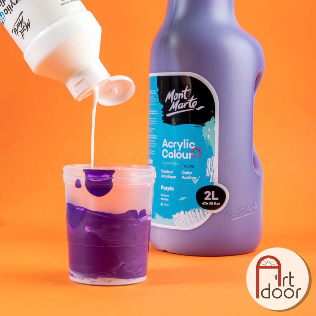 Pha loãng màu Acrylic MONT MARTE Flow (Chai Lớn 500ml) khắc phục màu khô đặc, làm lỏng mướt màu