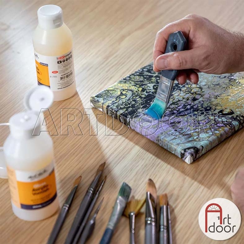 Phủ Bóng Acrylic MONT MARTE chống nước (Chai Lớn) phủ lì trên vải, đất sét, tô tượng, kính, gỗ, đá