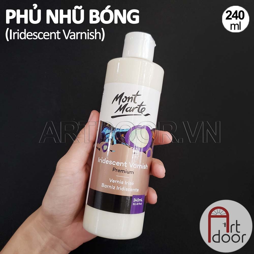 Phủ Bóng Acrylic MONT MARTE chống nước (Chai Lớn) phủ lì trên vải, đất sét, tô tượng, kính, gỗ, đá