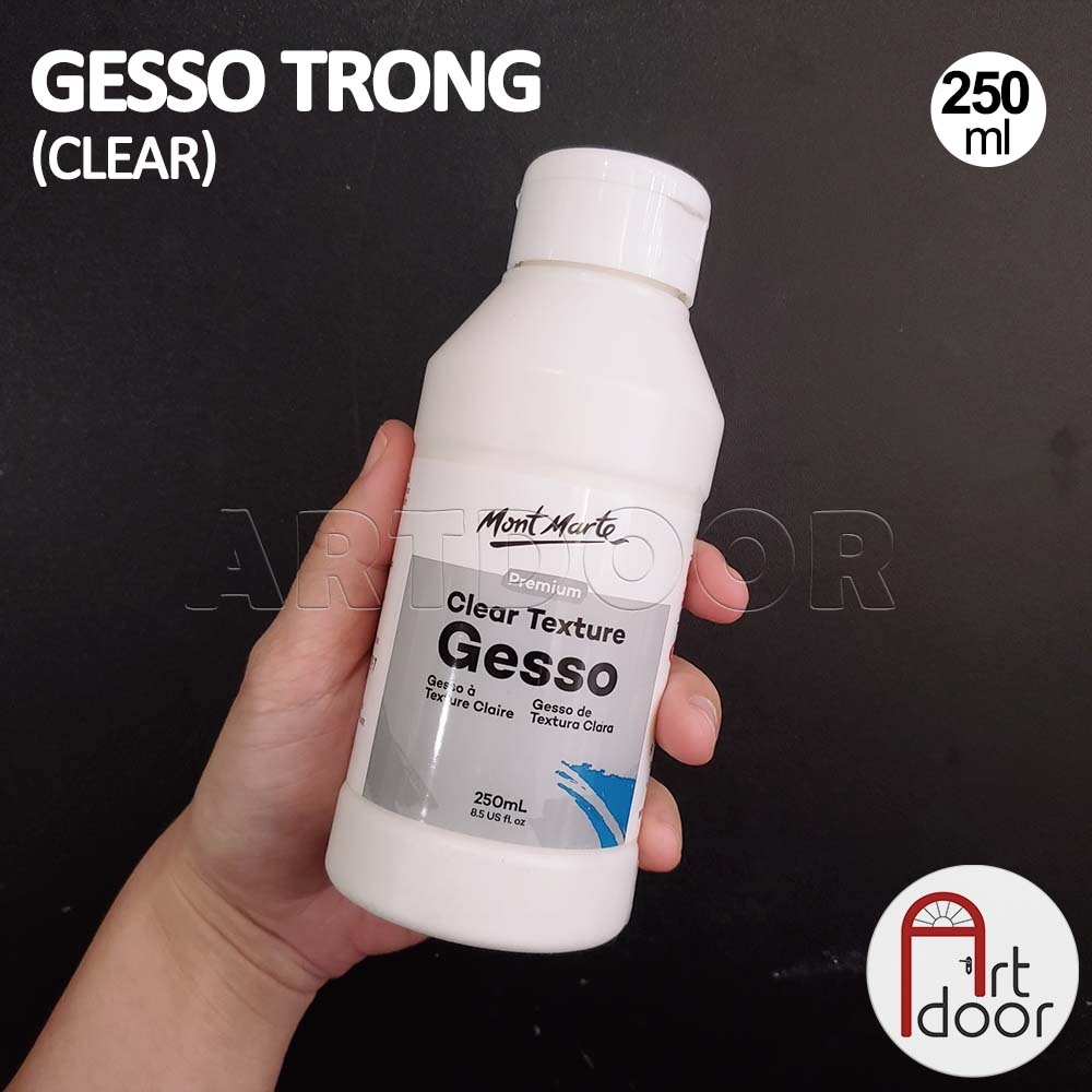 Sơn lót Acrylic MONT MARTE Gesso (chai lớn) giúp bám chắc, bền màu, dễ vẽ trên vải, nhựa, kính, gỗ, đá